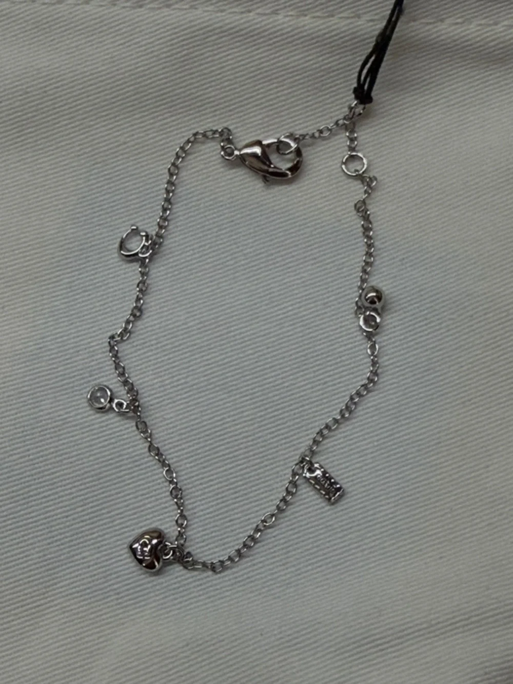 Coach Silver Plated Adjustable Clasp Charm Bracelet NWT - Picture 2 of 5